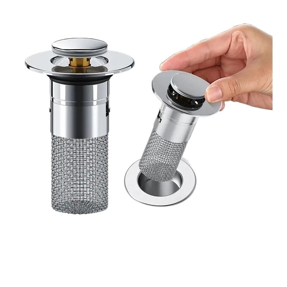 Stainless Steel Washbasin Leak Plug With Odor‑Proof Bouncing Core, Press‑Fit Sink Drain Stopper,Universal Accessory