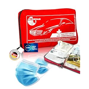 DR.KUECHLER MEDICAL kwaliteit auto eerste hulp kit, nieuwste DIN norm 13164 : 2023, auto, auto eerste hulp kit 2023, voor TÜV test, complete eerste hulp kit auto, auto accessoires