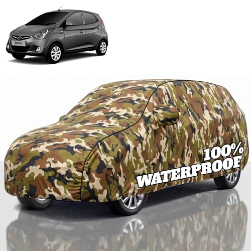 Image of Premium Polyester Car Cover Eon All-Weather Protection from Rain, Dust & Sun | UV Resistant Fabric | Full Body Secure Fit for Outdoor & Indoor Parking Jungle