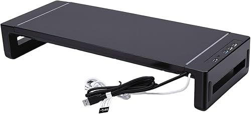 Miniatura 7 de Sanpyl Monitor Stand Riser, Foldable Computer Monitor Riser, Adjustable Length Computer Stand with 4 USB Ports, Storage Drawer, Phone Holder