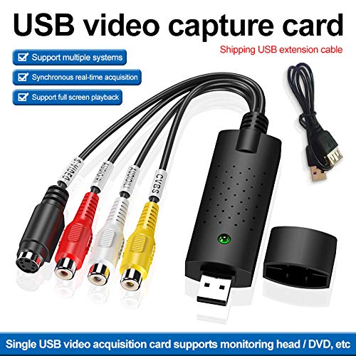 VHS C to DVD VCR Capture Card,2.0 USB VHS to Digital Converter,AV to USB Convert Analog to Digital,for RCA to USB-Convert VHS Mini DV VCR Hi8 DVD to Digital for MAC Windows Vista (USB Adapter)