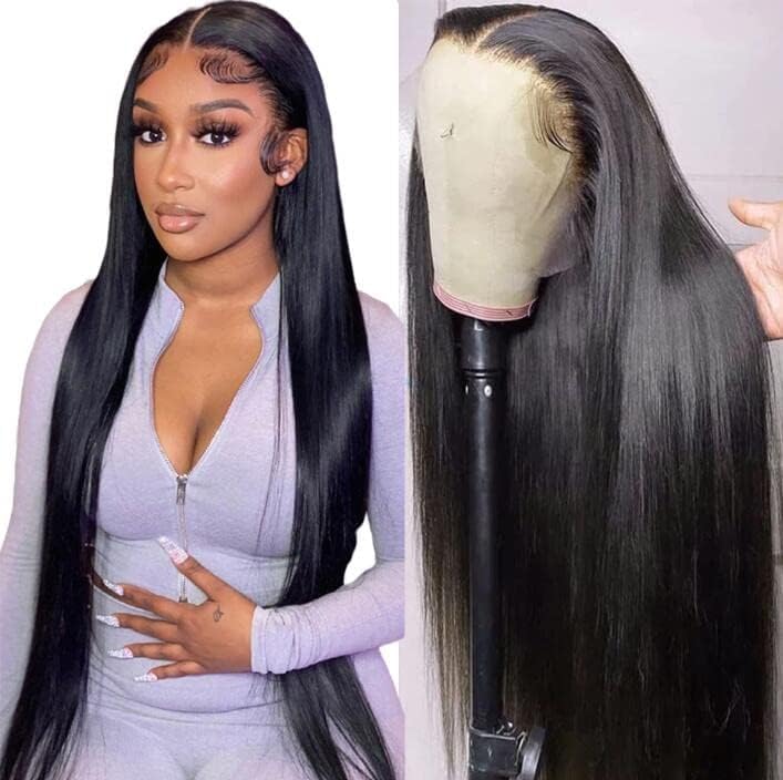 LONG YAO 28 inch Straight Lace Front Wigs Human Hair Wig Pre Plucked 13x4 Straight Human Hair Wigs For Black Women Straight Frontal Wigs