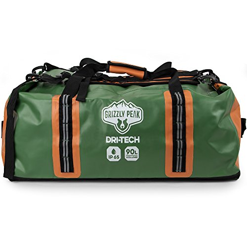 Grizzly Peak Dri-Tech Waterproof Dry Duffle Bag, Ip 65 Lightweight Roll-Top Dry Bag With Backpacking Shoulder Straps & Pockets, Protect Personal Belongings For Camping, Outdoor Activities, & Gym Usage #TOP13