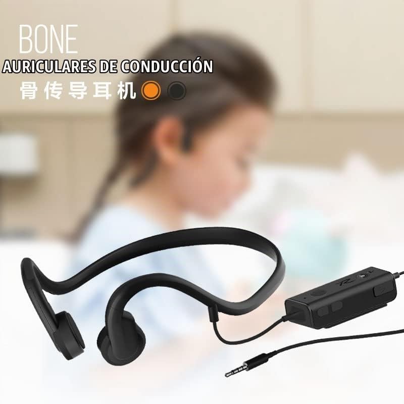 DESAV Auriculares con Cable de conducción ósea con micrófono de cancelación de Ruido Conector de 3.5 mm Auriculares Resistentes al Sudor para Correr en Bicicleta y Otros Deportes