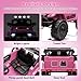 GarveeLife 12V Kids Ride On Car, Ride On Toy for Kids Ages 37-96 Months, Electric Truck with 5MPH Max Speed, Remote Control, Steering Wheel, Accelerator Pedal, Treaded Tires, Music and Story, Pink