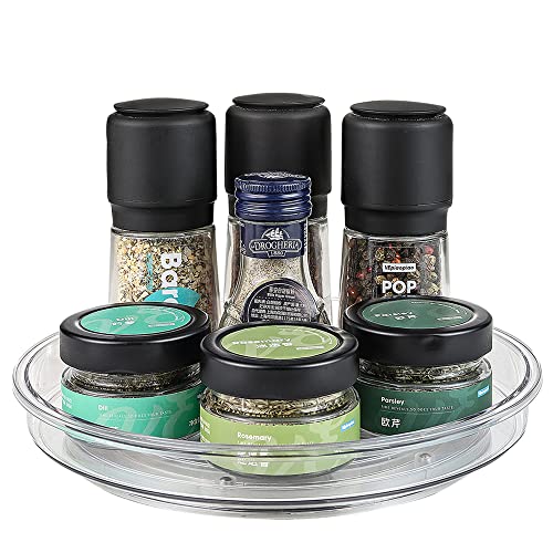 vacane 9 Inch Lazy Susan Organizer Non-Skid, Plastic Lazy Susan Turntable for Cabinet Rotating Pantry Lazy Susan Cabinet Organizer, Storage Containers for Kitchen, Refrigerator Countertop