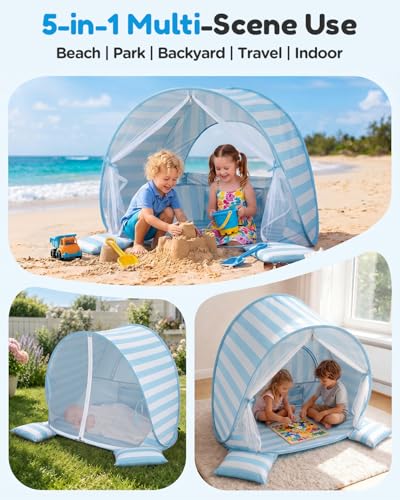 Sino Salected Baby Beach Tent, UPF 50+ Sun Shelter, Pop Up Beach Canopy - image 7