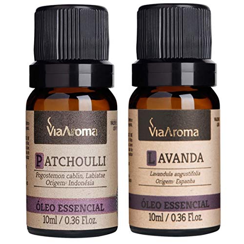 Kit 2 Oleos Essenciais Via Aroma Aromaterapia - Lavanda e Patchou...