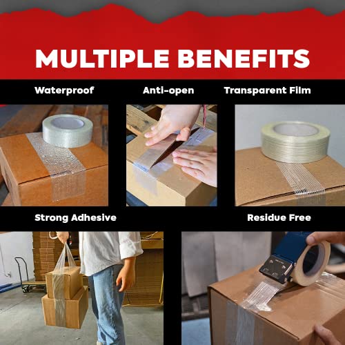 Image of MAT Commodity Grade Fiberglass Reinforced Filament Strapping Tape - 1.5 in. Wide x 60 yds. (Pack of 24) Filaments Run Lengthwise