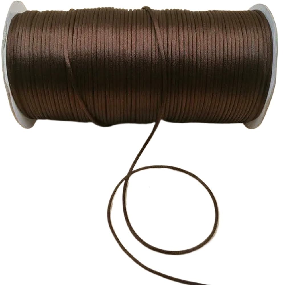 Sznurki do koralików, Pleciony sznurek do makramy 2mm wielokolorowy 10-225m(Coffee 738,225meters whole roll)