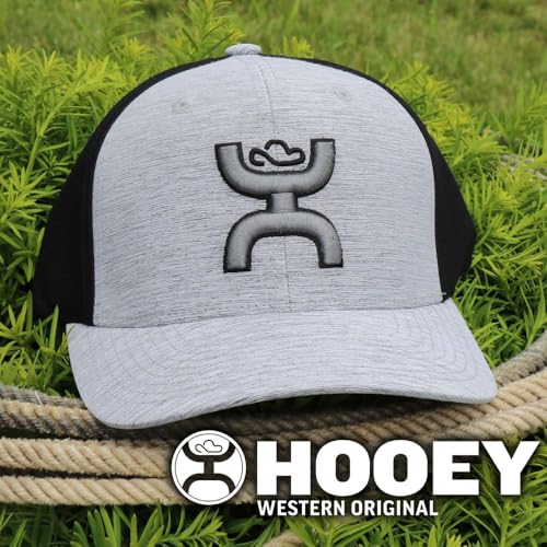 Image of HOOEY Ash, Grey /Black 6-Panel Flexfit with Black /White Logo - S /M (2231GYBK-01)