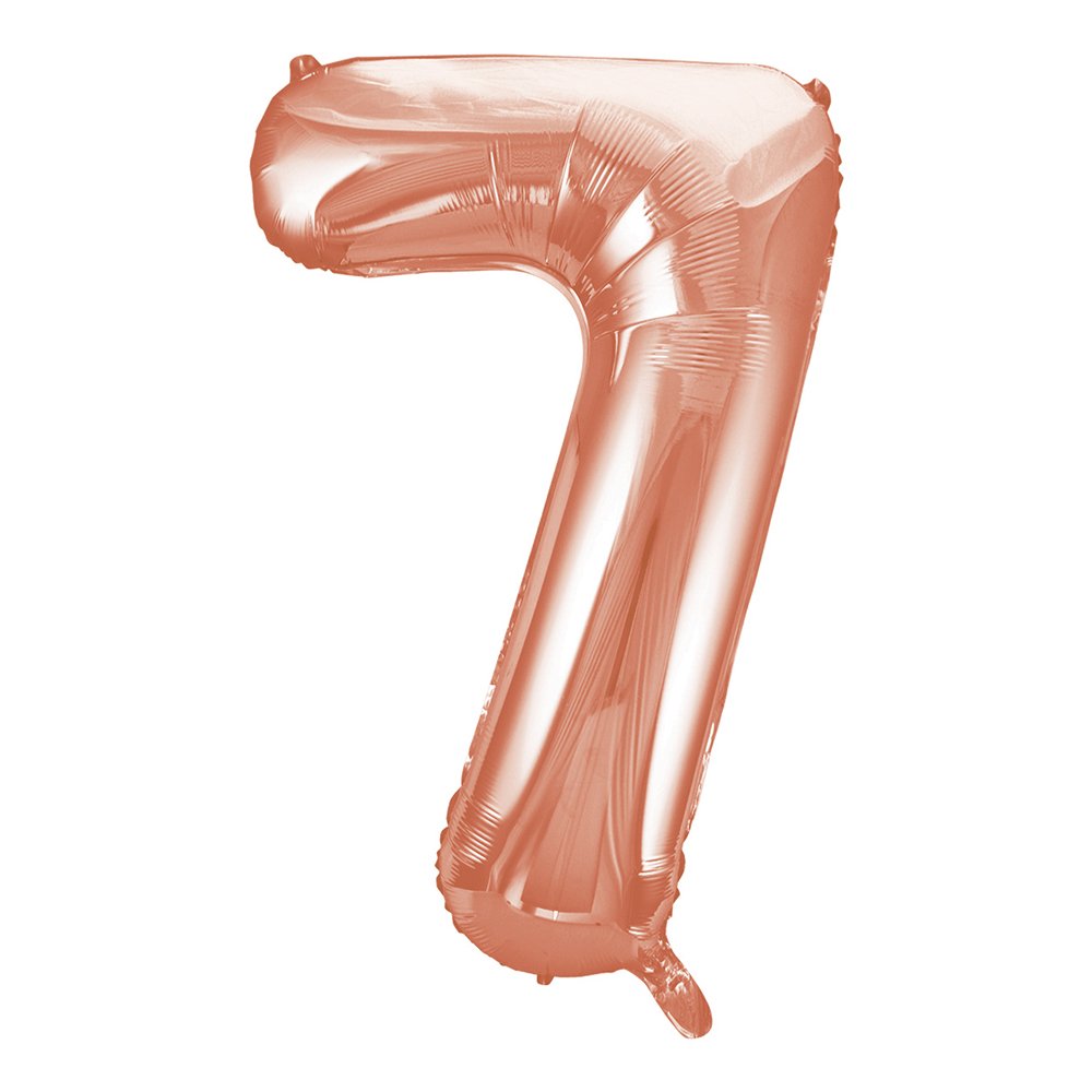 Rose Gold Number 7 Shaped Large Foil Balloon (86cm) 1 Piece - Perfect for Birthday Parties and Special Events โ image 1