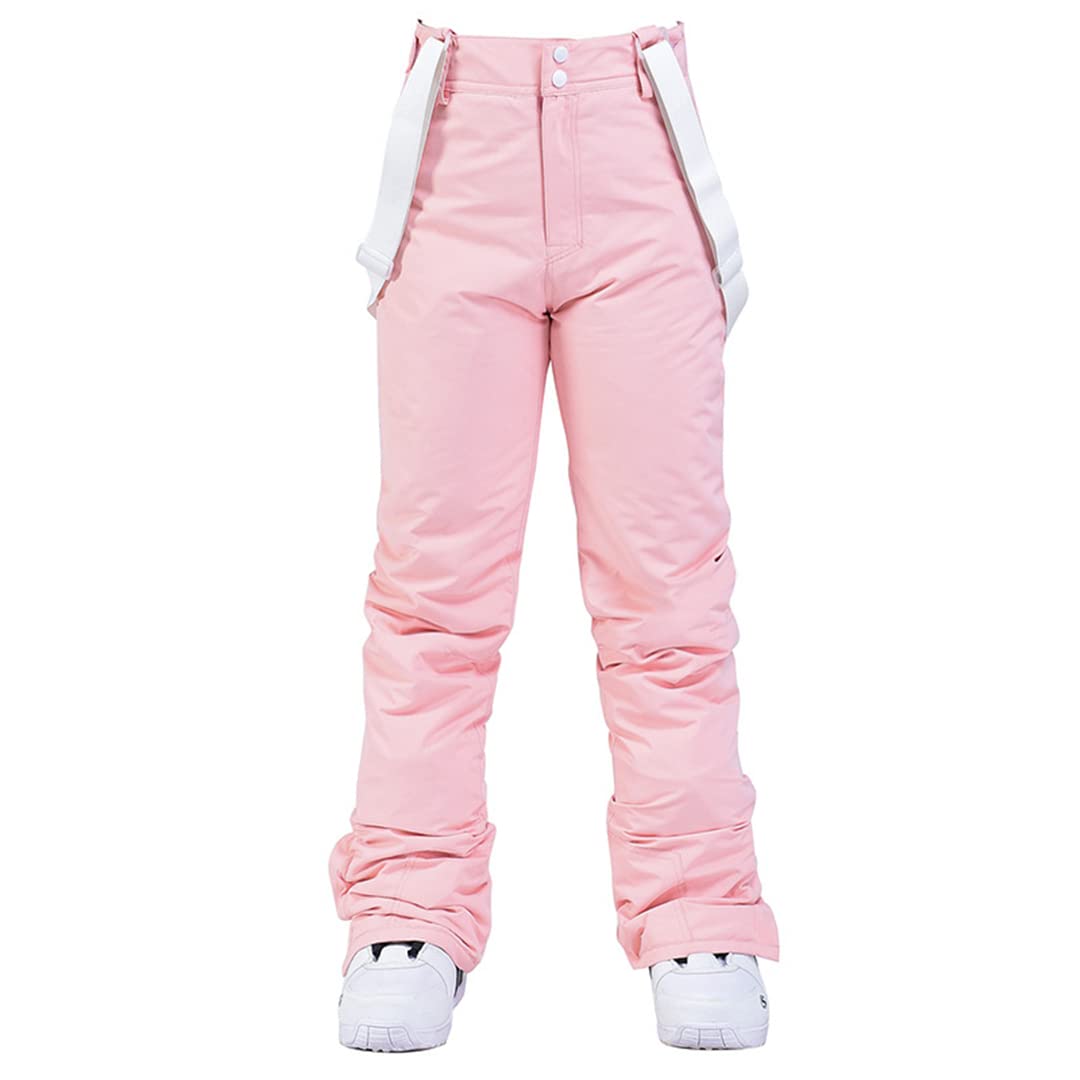 Outdoor-Skihose für Herren, 35 Grad, Übergröße, elastische Taille, für Herren, Winter, Skaten, Skifahren, Outdoor, Skihose für Damen, Rosa, Größe S
