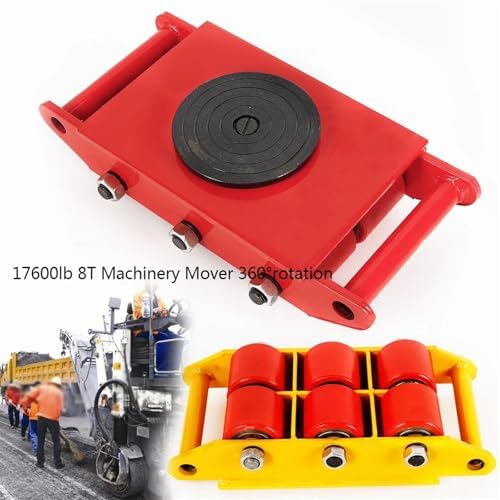 Carrello per macchinari pesanti con 4 rulli, carrello per attrezzature industriali per un facile spostamento e trasporto, perfetto per l'uso in magazzino e in officina (giallo 8T 17600 libbre)
