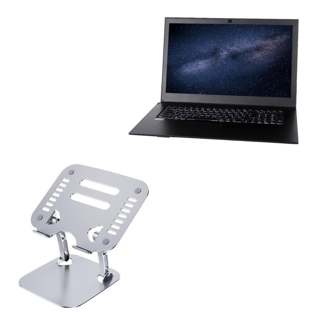 BoxWave Stand and Mount Compatible with NEXOC B1701 - Executive VersaView Laptop Stand, Ergonomic Adjustable Metallic Laptop Stand - Metallic Silver