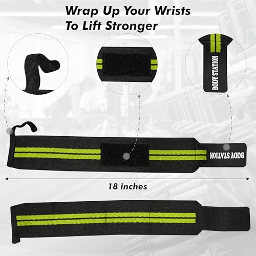 Image of Pro Weightlifting Wrist Wraps with Thumb Loop | Adjustable Gym Wrist Support for Men & Women - Powerlifting, Crossfit, Strength Training & Pain Relief