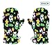Fashion Football Neon Green Black cute toddler girl snow mittens waterproof toddler snow gloves waterproof guantes de frio para bebes S
