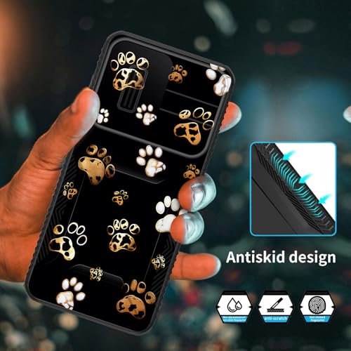 wiaekosef for Galaxy A26 5G Case Built in Slide Camera Lens Cover,Heavy Duty Shockproof Protection Dual Layer Case for Samsung Galaxy A26 5G 6.7" 2025,Cute Dog Paw Prints - image 5