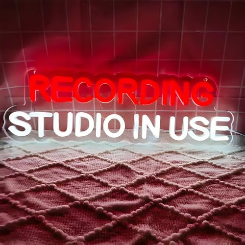 Recording Studio in Use Neon Sign Recording in Progress Neon Light for Recording Room Music Studio Game Room Live Streaming Room Decor Gifts