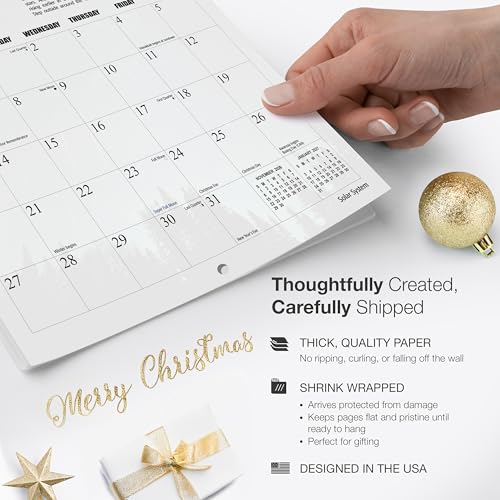 Image of RED EMBER Solar System 2026 Wall Calendar 12 Month | 12 inch x 24 inch Open | Thick & Sturdy Paper | Holiday Gift | Space Planets Calendar 2026