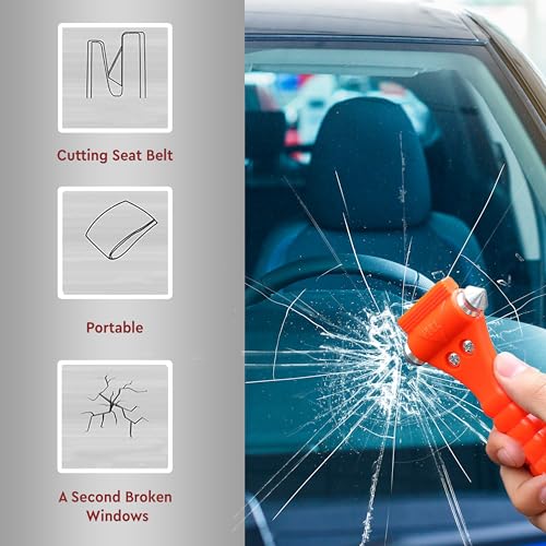 Image of Robustt Car Safety Hammer Emergency Escape Tool with Seat Belt Cutter and Vehicle Window Glass Breaker (Pack of 1)