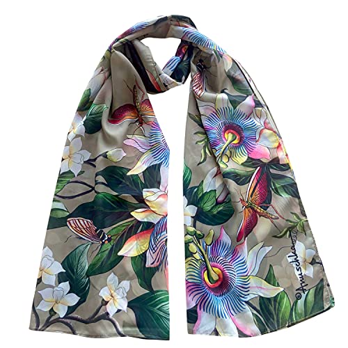 Anuschka Chiffon Scarf - With Original Printed Artwork - Floral Passion - 24