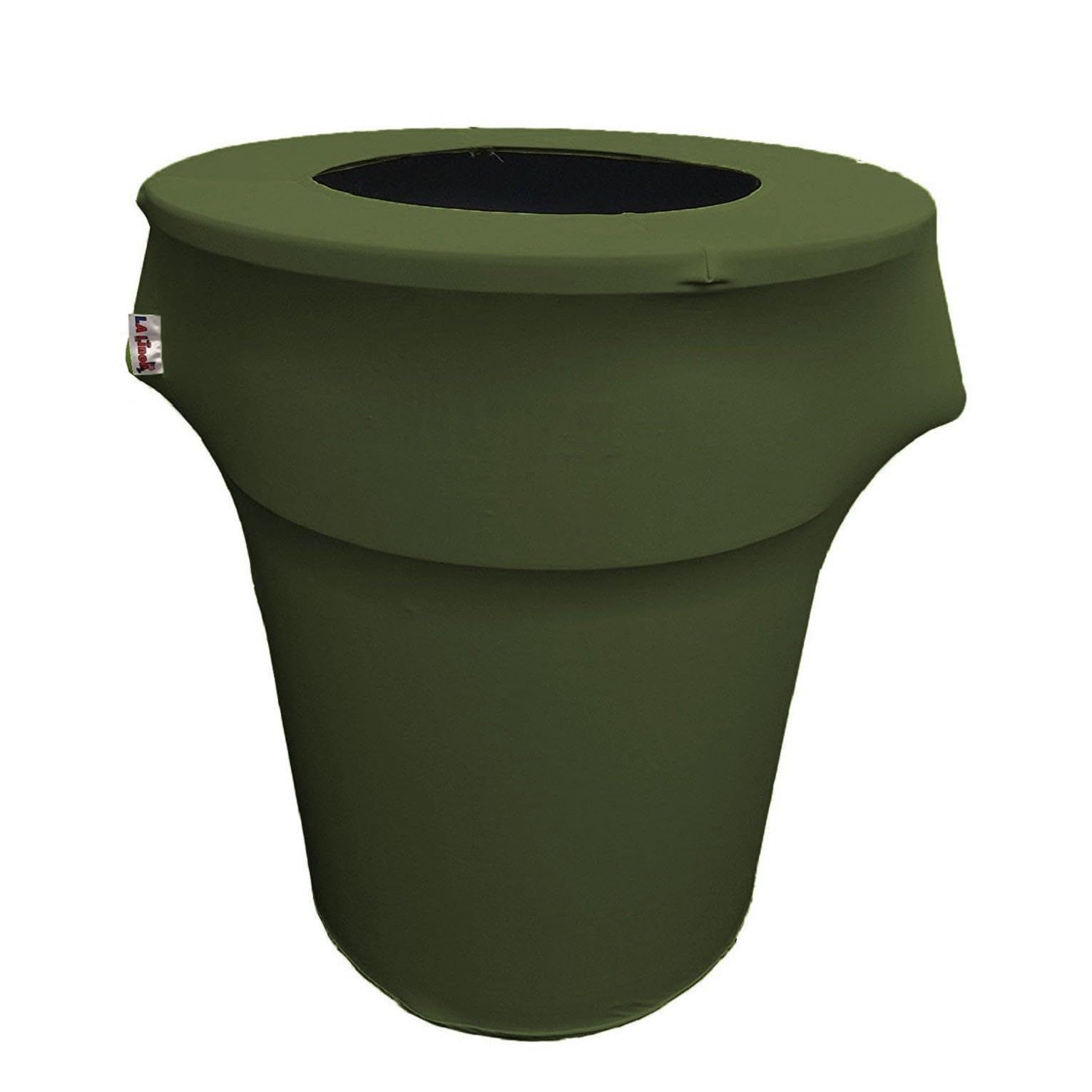 LA Linen Stretch Spandex Fitted Trash Can Cover 44-Gallon Round, Bin Waste Container Cover, Outdoor Indoor Patio Backyard Decor, Yellow