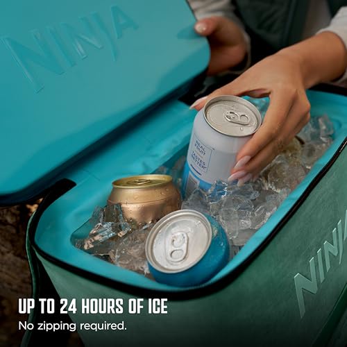 Image of Ninja FrostVault Go Can Soft Cooler, 24 /36 Can, Leak Proof, Built-In Cup Holder, 2 Ice Packs & Dry Storage Drawer, Polyester Insulation, Hiking, Camping, Picnic