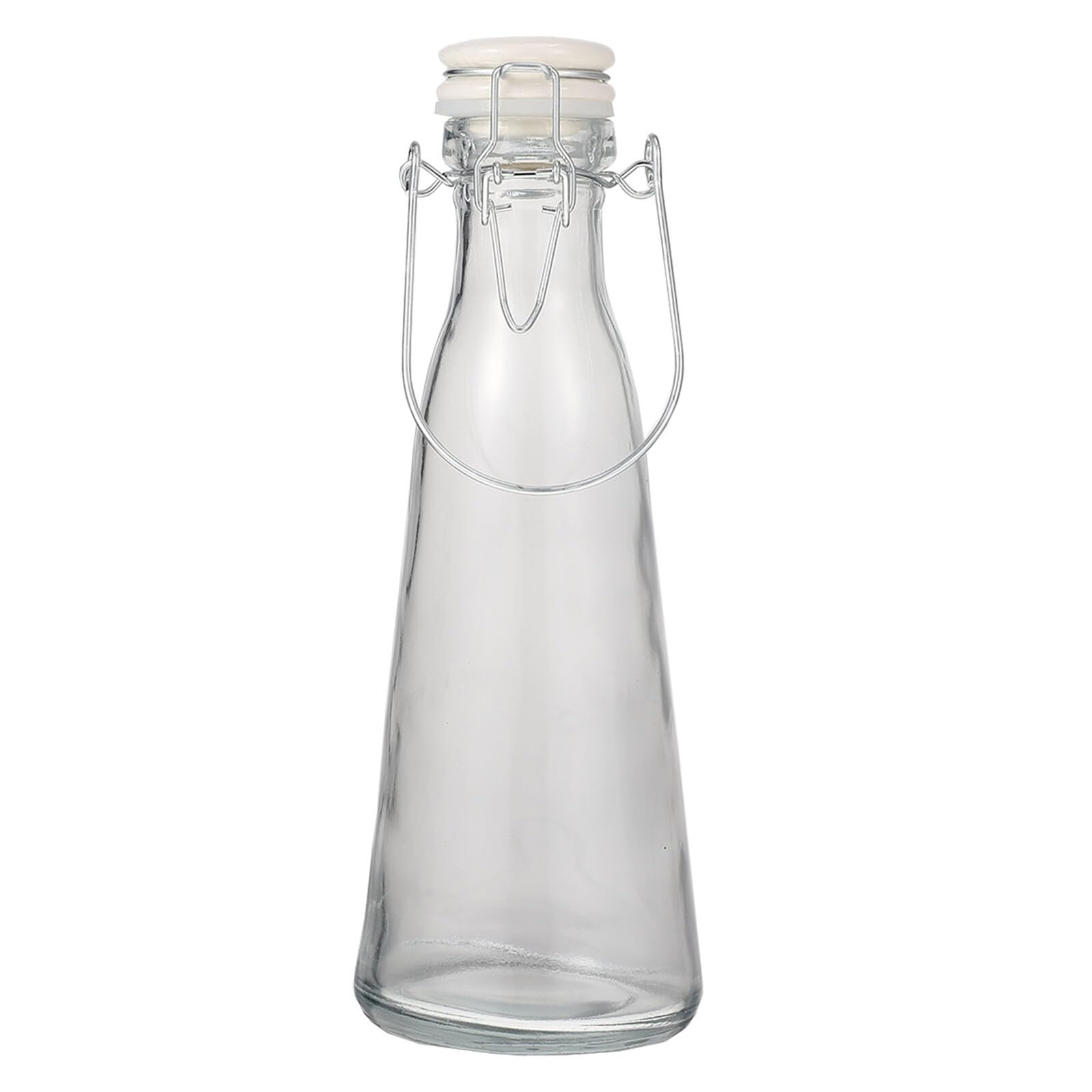 VILLCASE 2 STÜCK Teiliges Glasflaschen und Transparente Milch Saftflaschen mit Stopper Bruchsicher Vielseitig für Öl Getränke Fermentierte Getränke Kühlschrank Geeignet