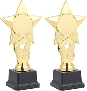 Abaodam 2pcs Star Trophy Awards Gold Award Trophies for Kids Trophies and Medals Party Favors Prop Rewards Winning Prizes Competitions for Kids and Adults 20CM