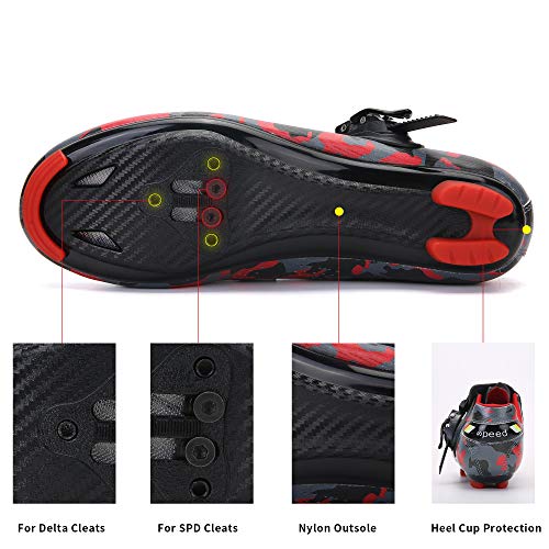 Image of Unisex Cycling Shoes Compatible with pelaton Indoor Road Bike Riding Shoes for Men and Women Delta Cleats Clip Outdoor Pedal