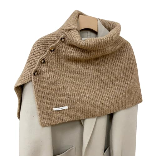 Handmade Crochet Turtleneck Shawl Scarf for Women Soft Blouse Jumpers Casual Shawl Wrap Elegant Shawl Sweaters