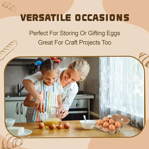 Image of DecarDamai 40 Pack Half Dozen Egg Cartons Bulk 6 Count, Empty Natural Paper Pulp Egg Cartons Reusable, Strong Sturdy Design Made from Natural Cardboard.