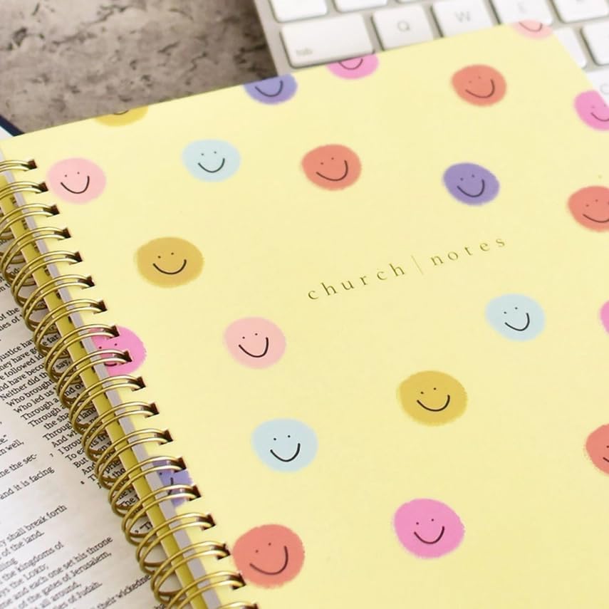 Smiley Notebook by Callie Danielle - Bible Journal for Women, Sermon Notes, Christian Notebook, Christian Journals Gift for Church Members, Bible Study Group, Church Families