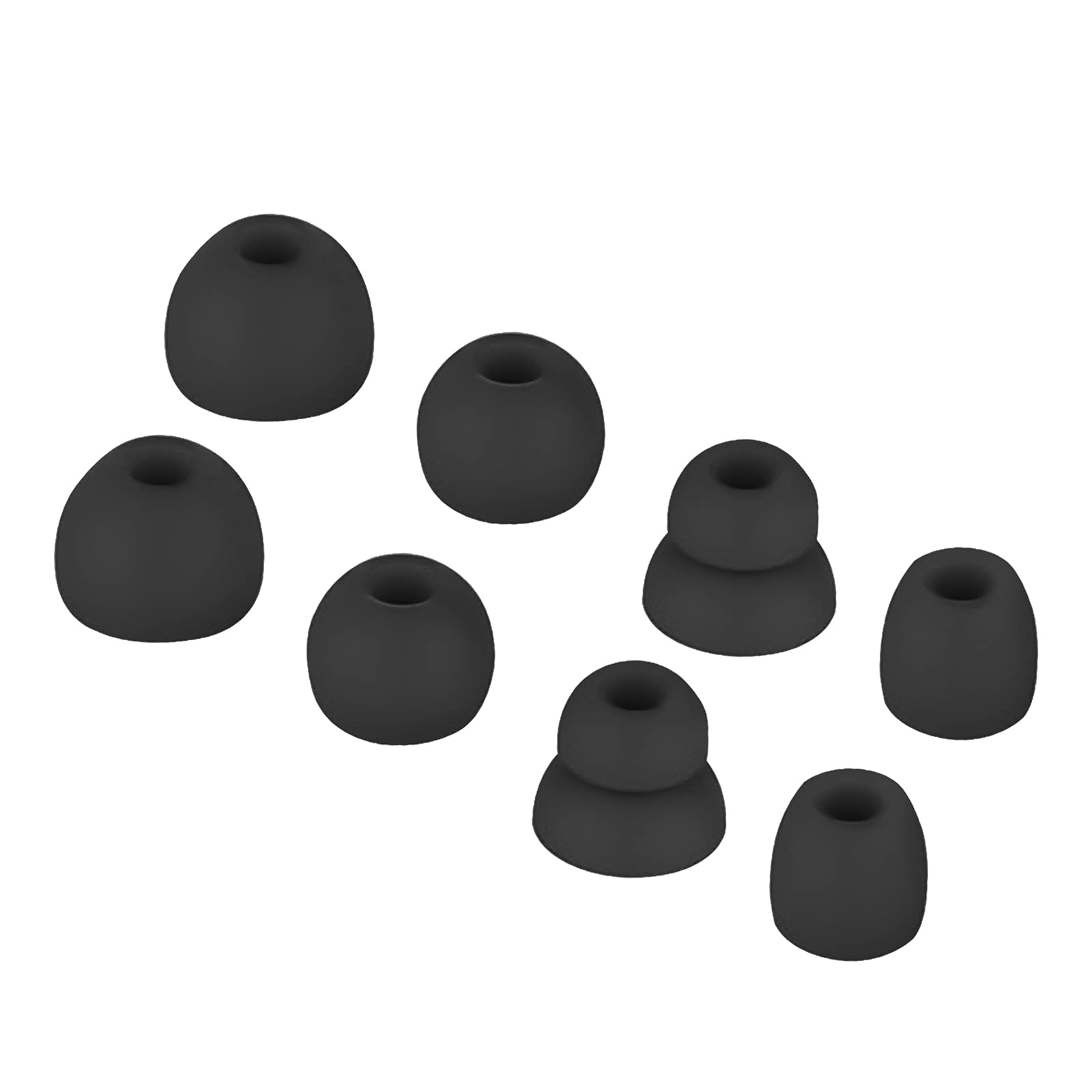4 Pair Replacement Silicone Ear Tips Earbuds Buds Set for Powerbeats Pro Wireless Earphone Headphones, Black