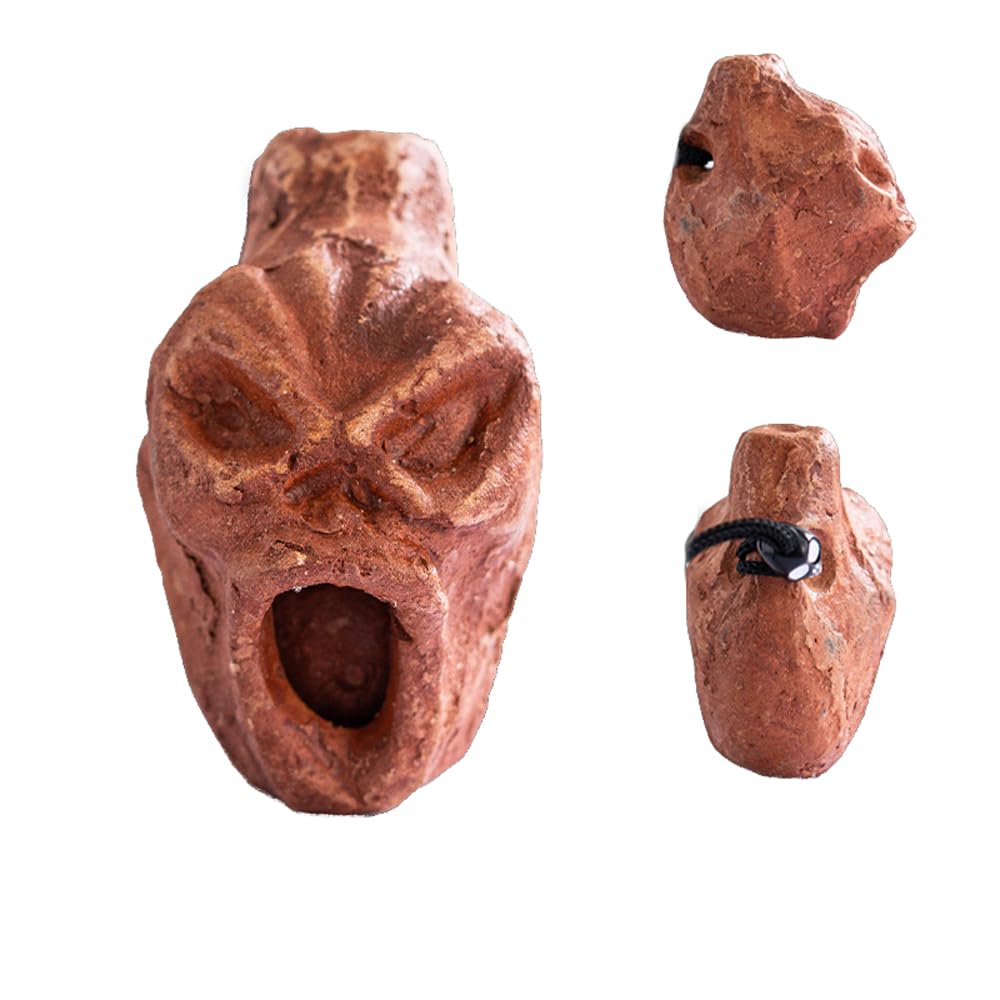 Aztec Death Whistle, Up To125+ Decibels Loud Real Screaming Aztec Death Whistle Loudest, Real Screaming Aztec Death Whistle Authentic Human Sounding Screams Aztec War Whistle (Style02)