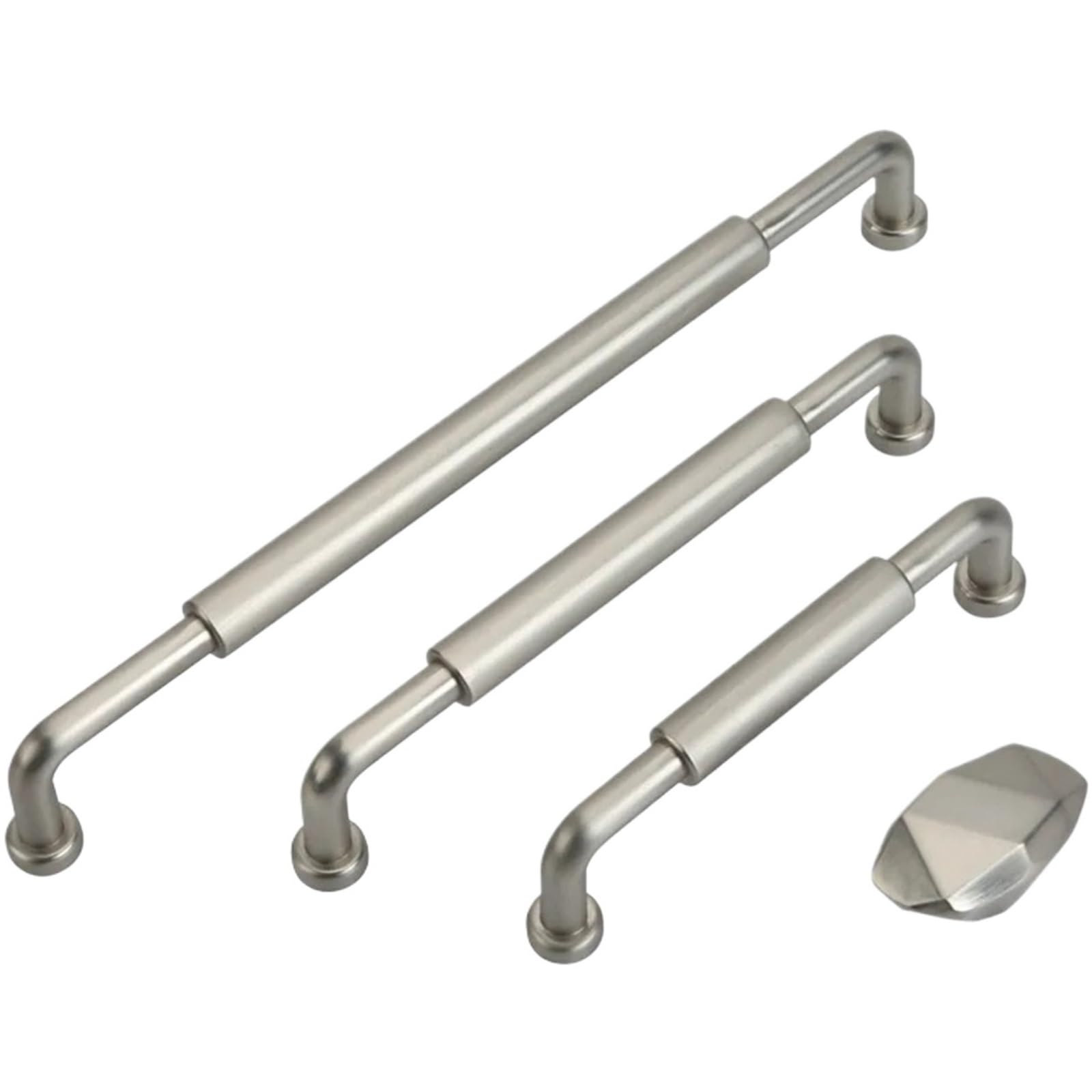 ZRHWSPD Brushed Nickel Cabinet Pulls 128 192mm Brushed Brass Kitchen Cabinet Wardrobe Door Handle Nickel Cupboard Drawer Knob Pull(96mm Brushed Brass)