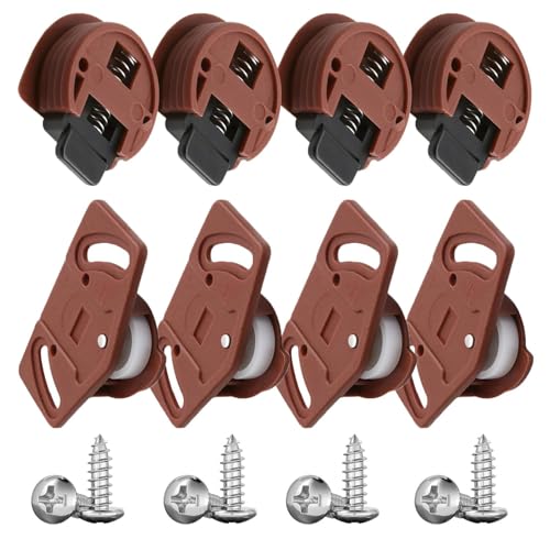 COMPATIBILITÀ: questo kit di ruote per ante scorrevoli si adatta a mobili e armadi di diverse dimensioni, offrendo un'installazione facile ed efficiente per 2 ante.