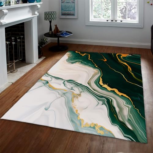 Tapis lavable en machine marbre bleu marine texture douce 90x150 - 2