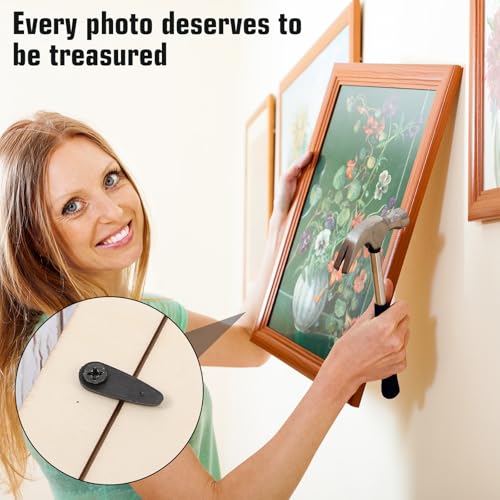 Image of TIESOME 200 Pcs Picture Frame Backing Clips, Buckle Black Back Pictures Frame Hardware Backing Clips Flat Metal Turn Button with Screws for Photos Artwork Gift Boxes