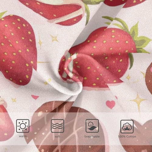 Wusikd Strawberry Chocolate Boys' Underwear Cotton Hearts Boys Briefs Soft Toddler Underwear 2T3