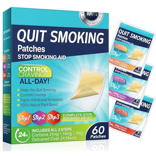 LCHYI Quit Smoking Patches Clear Nicotine Transdermal Smoking Patch Stop Smoking Aid with 8 Week Behavior Support Program Help Craving Control & Clear Lung Easy and Effective (3 in 1)