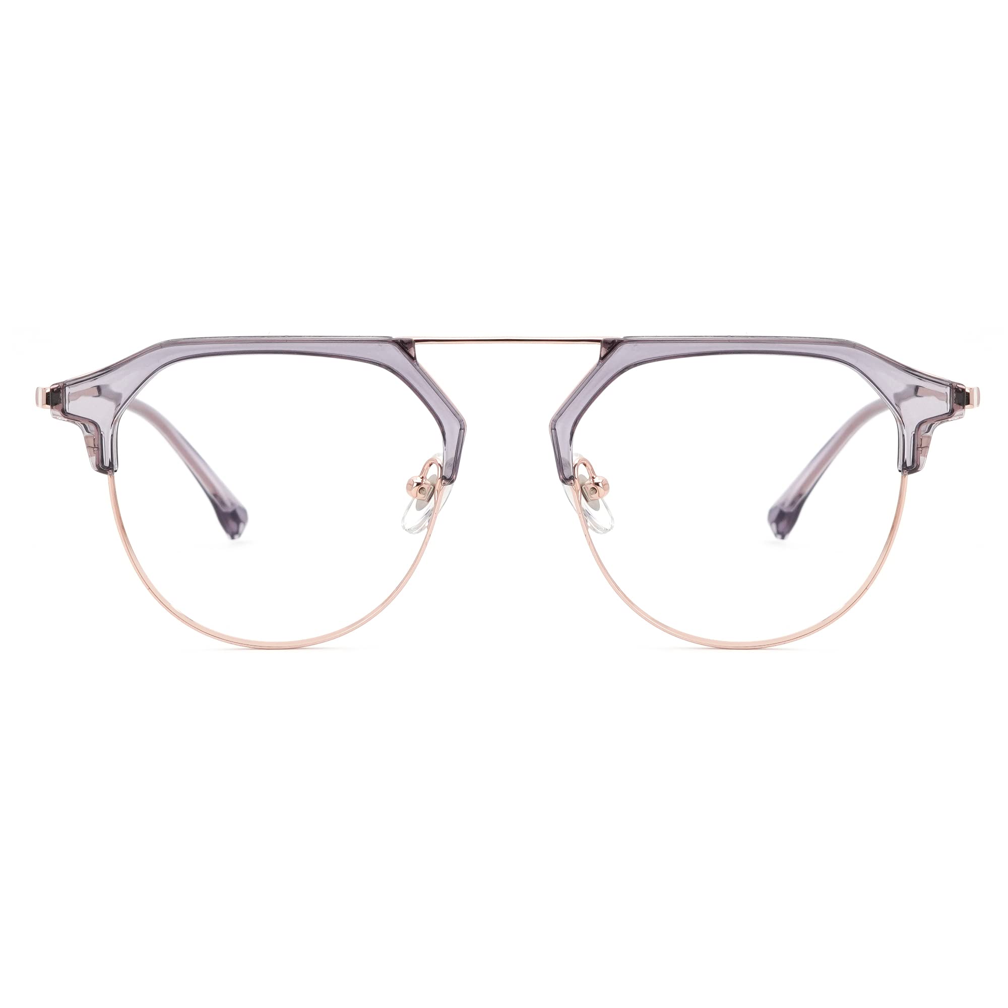 Zeelool Semi Rimless Eyeglasses Aviator Mixed Blue Light Blocking