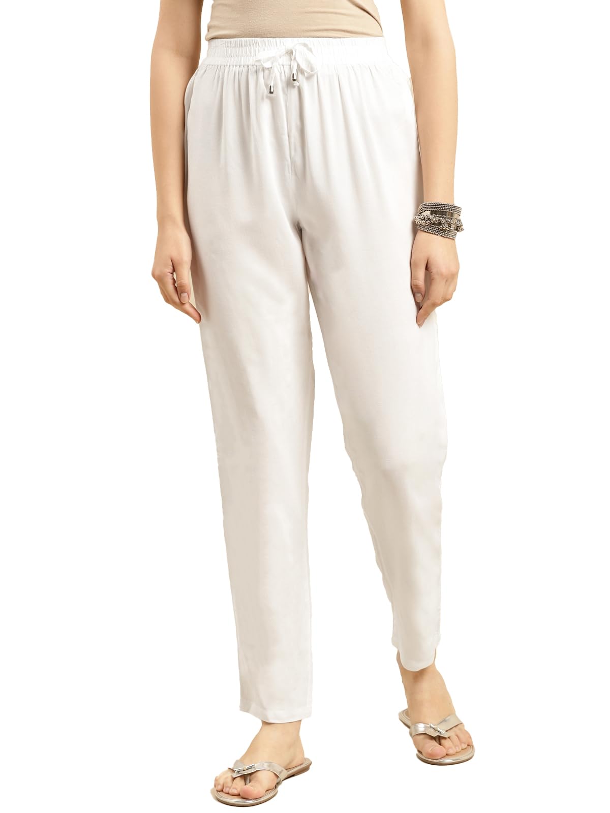 Women Rayon Solid Ankle Length Straight Pant-image-33