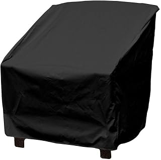 SANGDA Chair Cover, Patio Seat Cover Outdoor Chair Cover Furniture Cover Lounge Deep Chair Cover Small Seat Cover for Home Patio Yard Lawn Outdoor Use Chair Protection(Black,25.2X25.2X27.6inch)