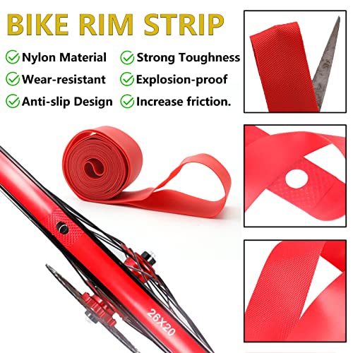 Pusnmi Bike Tire Liner Rim Strip, Bicycle Rim Liner Bike Tire Liner Rim Tape Inner Tube Protection Pad Bicycle Tire Rim Liner Fits Size 20'' #TOP3