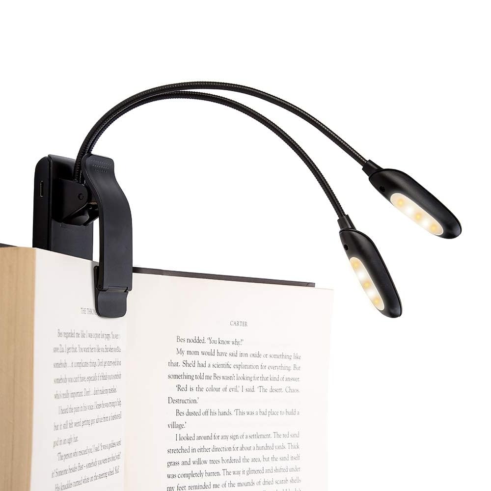 Rechargeable Book Light for Reading in Bed, 3 Color×3 Brightness Eye-Protecting Modes, Clip on Reading lamp, Long Battery Life, 4-Level Power Indicator, Book Lamp for Kids,Studying