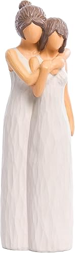 Figuras de madre e hija, estatuas de figura de abrazo para madre e hija, regalos para mamá de hija, decoración del hogar para sala de estar,