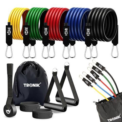 TRONIK | Gomas elasticas musculacion - Bandas elasticas musculacion 100% Latex - Cintas elasticas musculacion - Kit para...