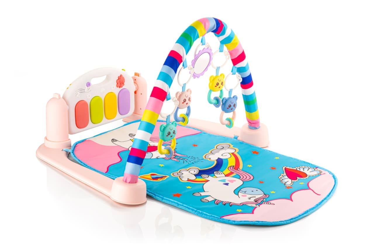 Baby Activity Play Mat Gym with Soft Piano Keyboard, Educational Musical Kick & Play Mat, Soft Foam Infant Gym with Hanging Toys, Early Learning Development Play Center (Style 2)-picture-11